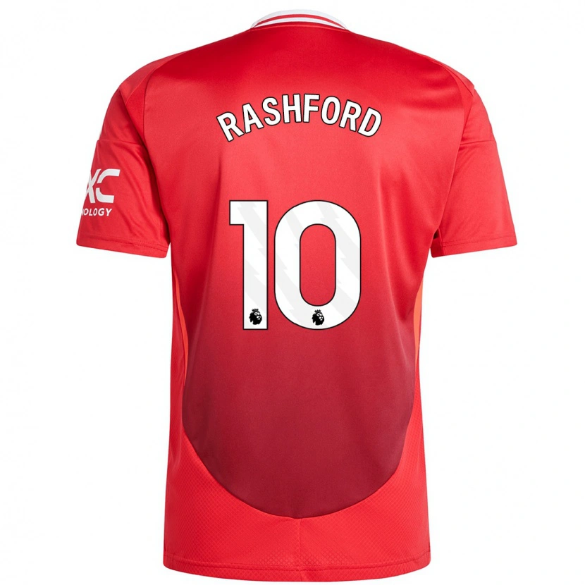 Danxen Kid Marcus Rashford #10 Bright Red Home Jersey 2024/25 T-Shirt