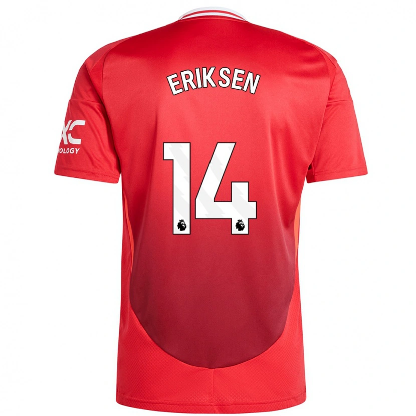 Danxen Kid Christian Eriksen #14 Bright Red Home Jersey 2024/25 T-Shirt