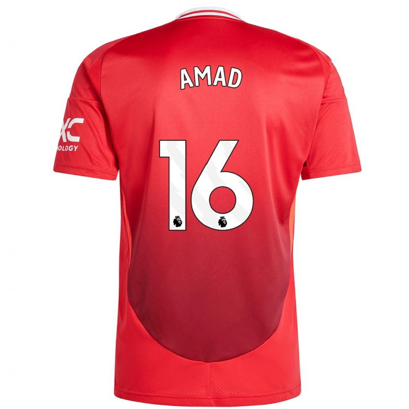 Danxen Kid Amad Diallo #16 Bright Red Home Jersey 2024/25 T-Shirt