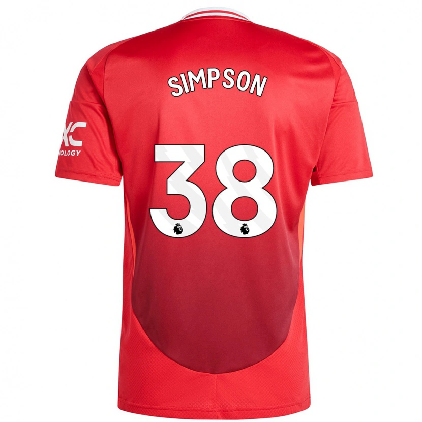 Danxen Kid Jess Simpson #38 Bright Red Home Jersey 2024/25 T-Shirt