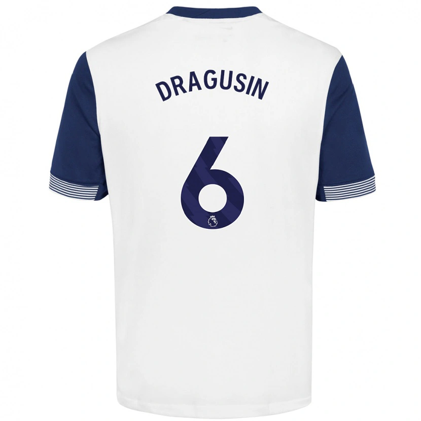 Danxen Kid Radu Drăgușin #6 White Blue Home Jersey 2024/25 T-Shirt