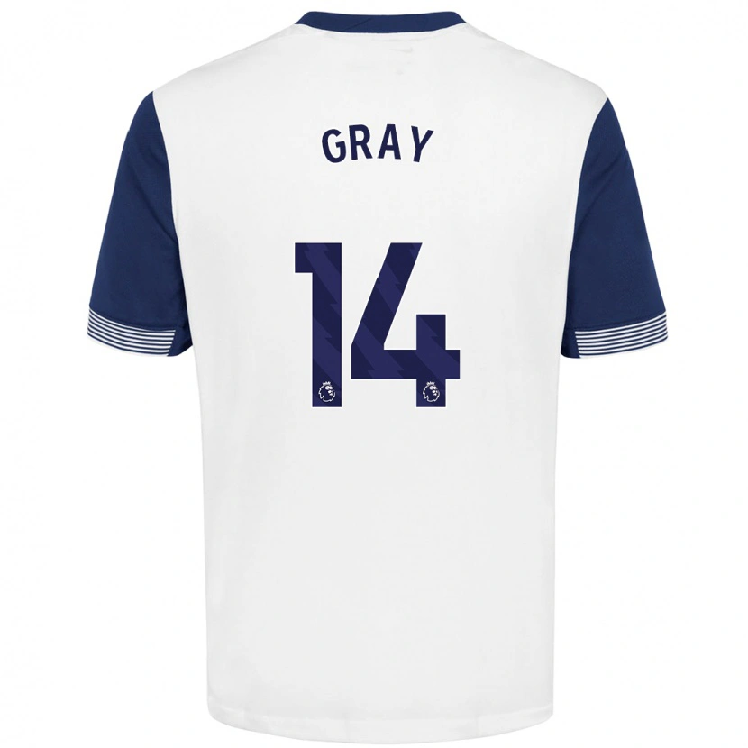 Danxen Kid Archie Gray #14 White Blue Home Jersey 2024/25 T-Shirt