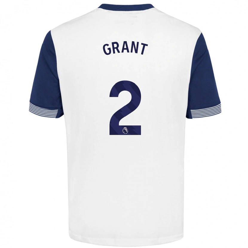 Danxen Kid Charlotte Grant #2 White Blue Home Jersey 2024/25 T-Shirt