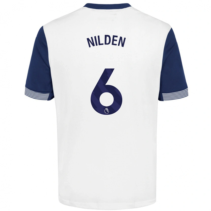 Danxen Kid Amanda Nildén #6 White Blue Home Jersey 2024/25 T-Shirt