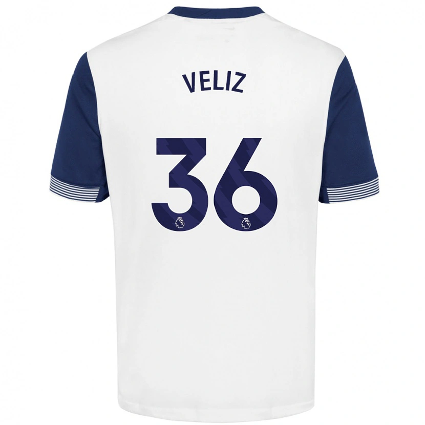 Danxen Kid Alejo Véliz #36 White Blue Home Jersey 2024/25 T-Shirt