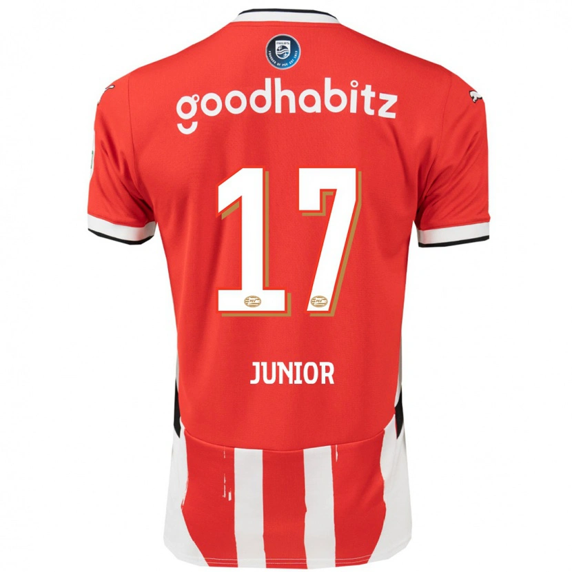 Danxen Kid Mauro Júnior #17 Red White Home Jersey 2024/25 T-Shirt