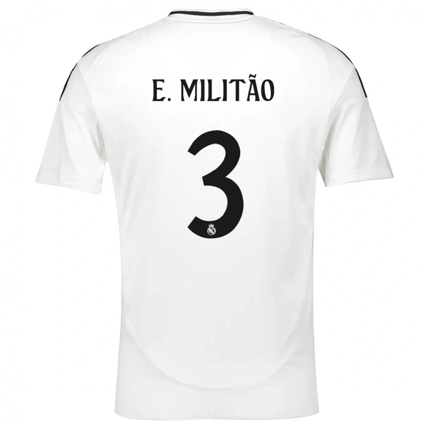 Danxen Kid Éder Militão #3 White Home Jersey 2024/25 T-Shirt