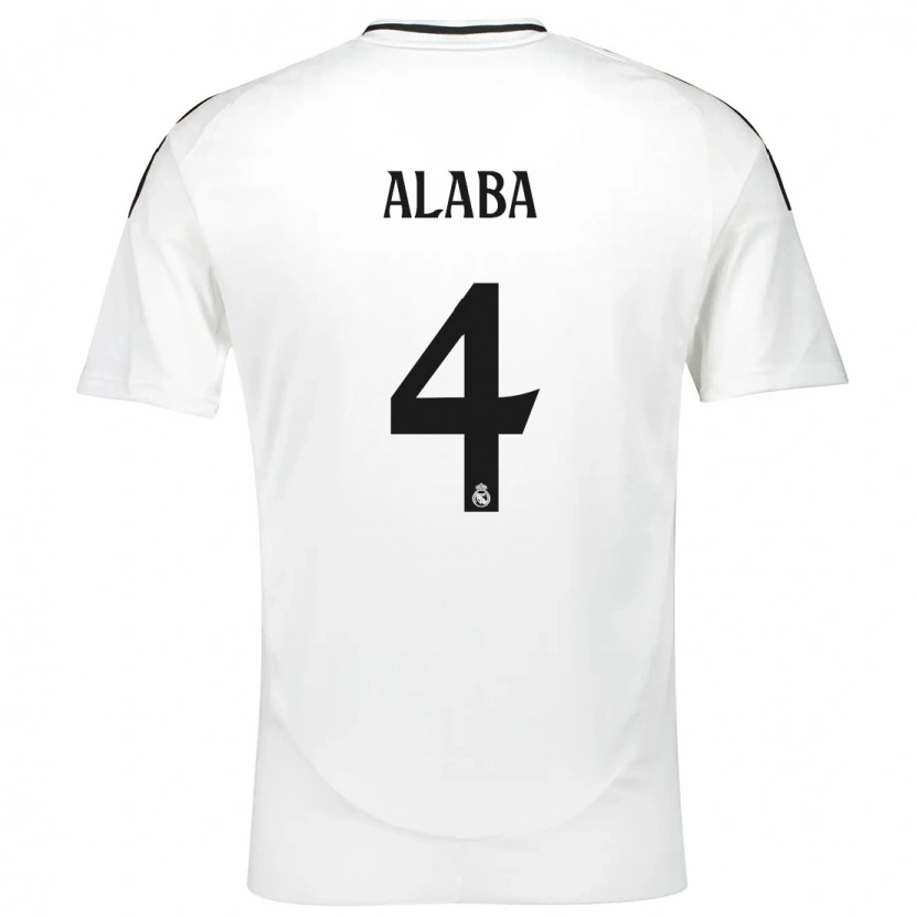 Danxen Kid David Alaba #4 White Home Jersey 2024/25 T-Shirt