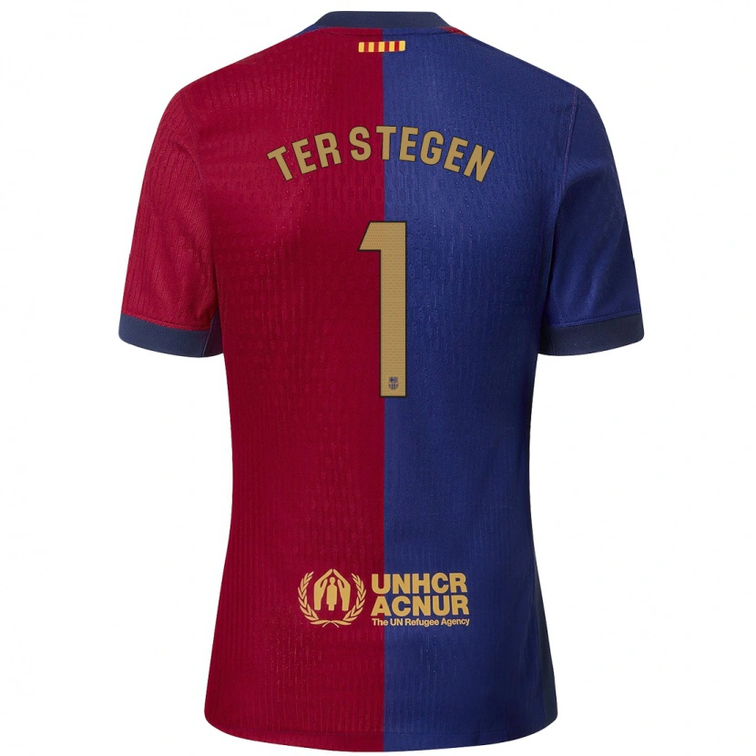 Danxen Kid Marc-André Ter Stegen #1 Blue Red Home Jersey 2024/25 T-Shirt