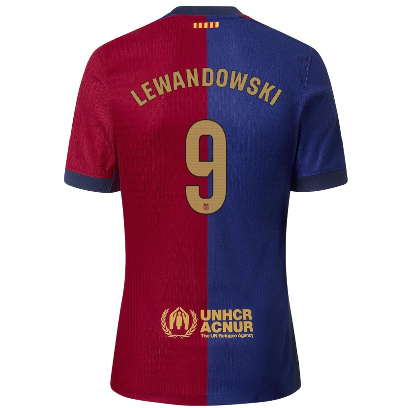 Danxen Kid Robert Lewandowski #9 Blue Red Home Jersey 2024/25 T-Shirt