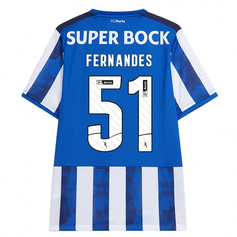 Danxen Kid Diogo Fernandes #51 Blue White Home Jersey 2024/25 T-Shirt