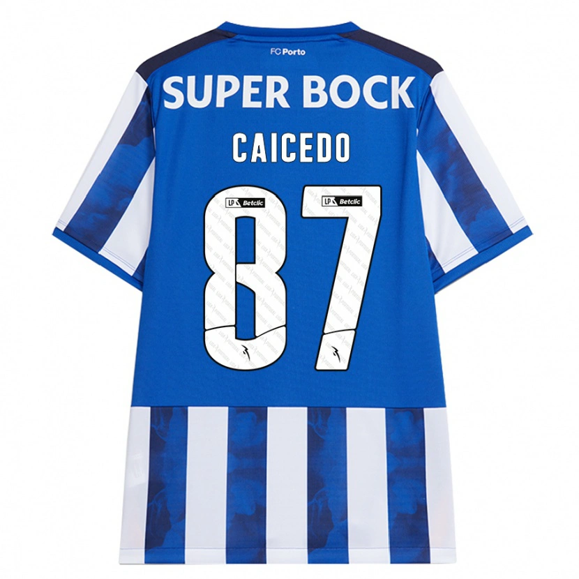 Danxen Kid Brayan Caicedo #87 Blue White Home Jersey 2024/25 T-Shirt