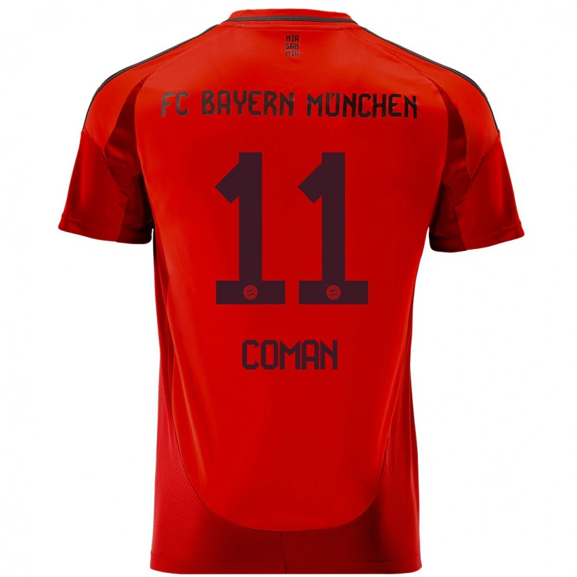 Danxen Kid Kingsley Coman #11 Red Home Jersey 2024/25 T-Shirt