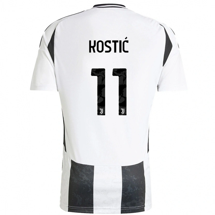 Danxen Kid Filip Kostić #11 White Black Home Jersey 2024/25 T-Shirt