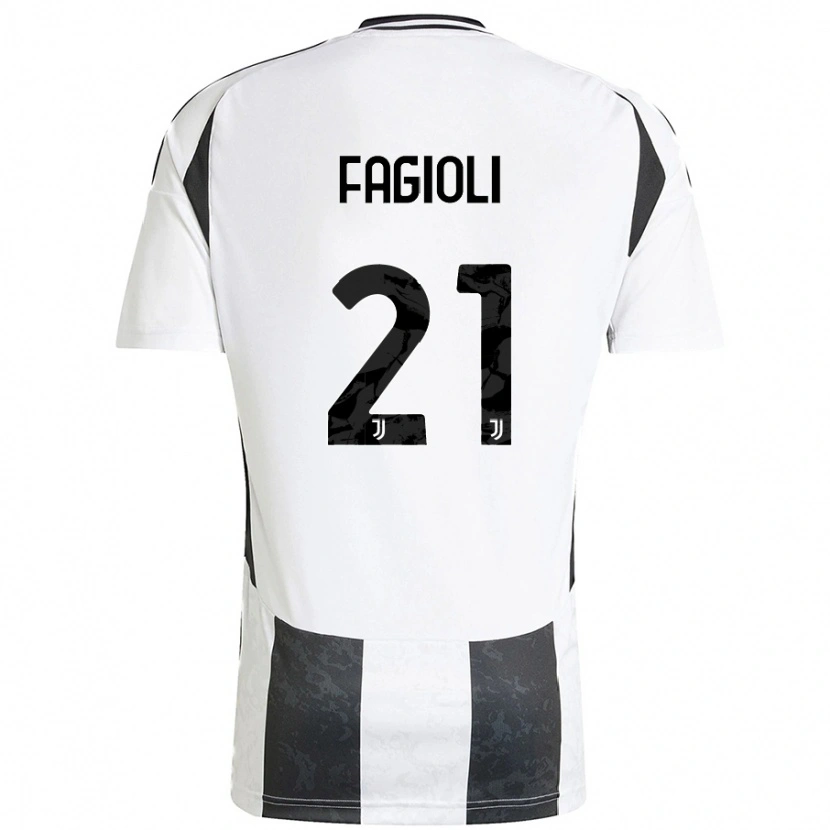 Danxen Kid Nicolò Fagioli #21 White Black Home Jersey 2024/25 T-Shirt