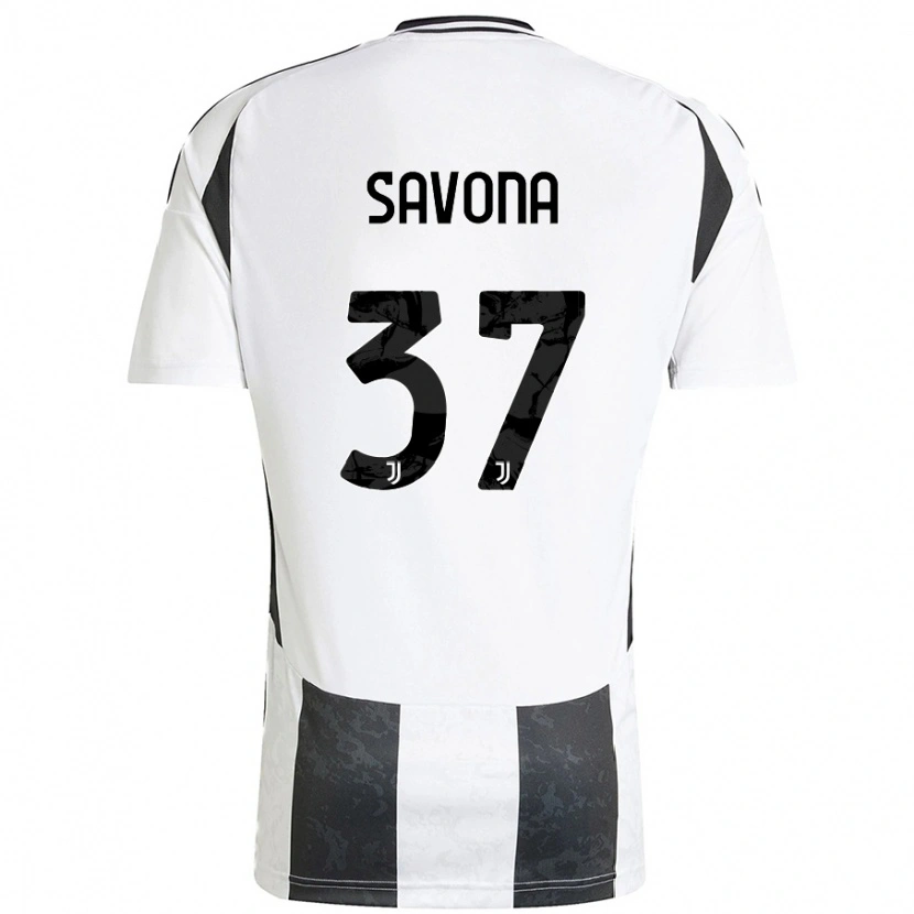 Danxen Kid Nicolò Savona #37 White Black Home Jersey 2024/25 T-Shirt