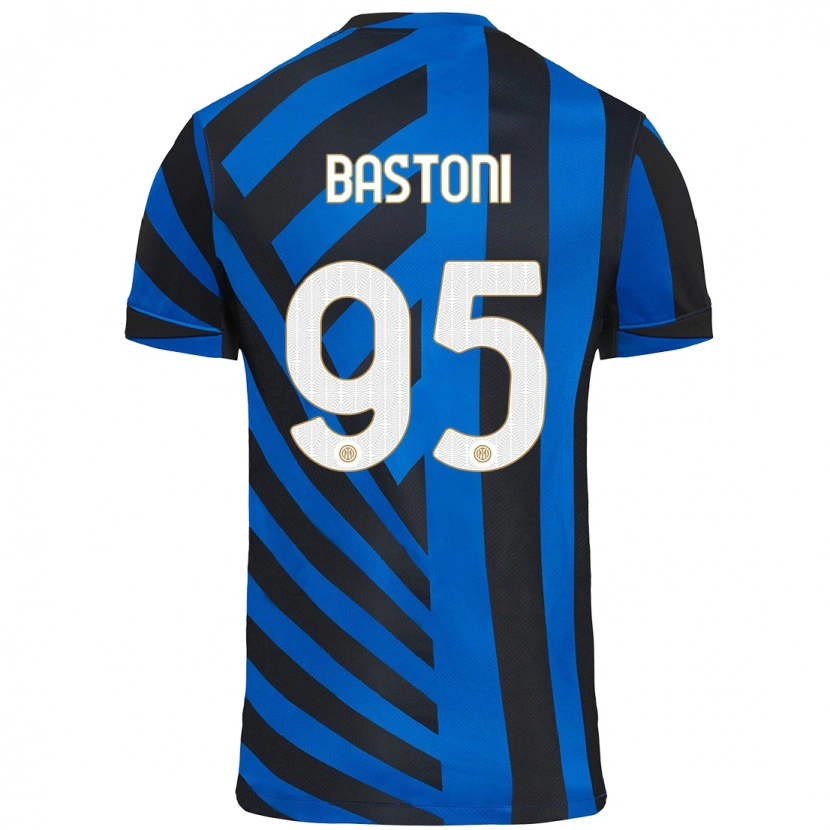 Danxen Kid Alessandro Bastoni #95 Blue Black Home Jersey 2024/25 T-Shirt