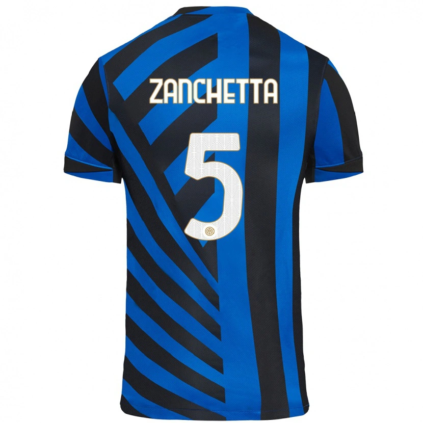 Danxen Kid Mattia Zanchetta #5 Blue Black Home Jersey 2024/25 T-Shirt