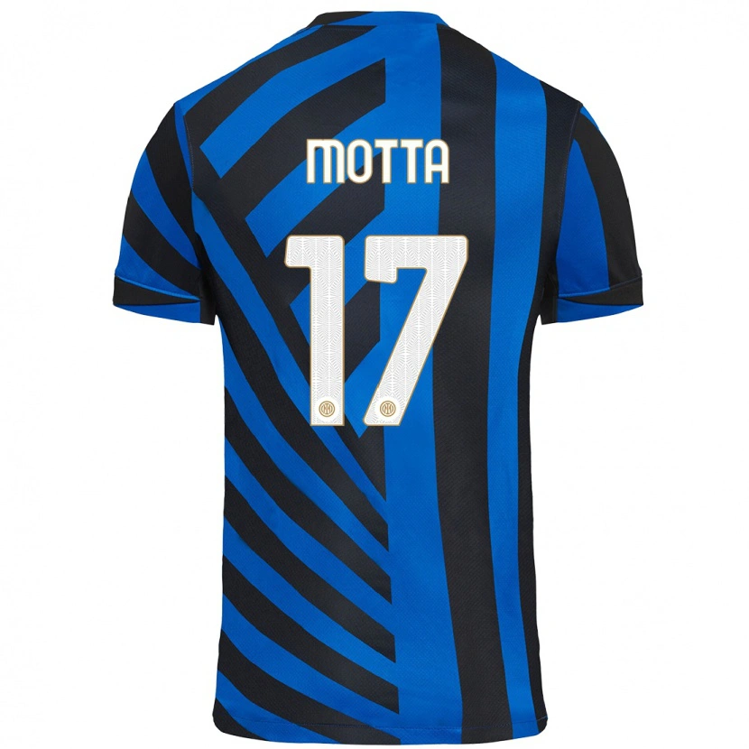 Danxen Kid Matteo Motta #17 Blue Black Home Jersey 2024/25 T-Shirt