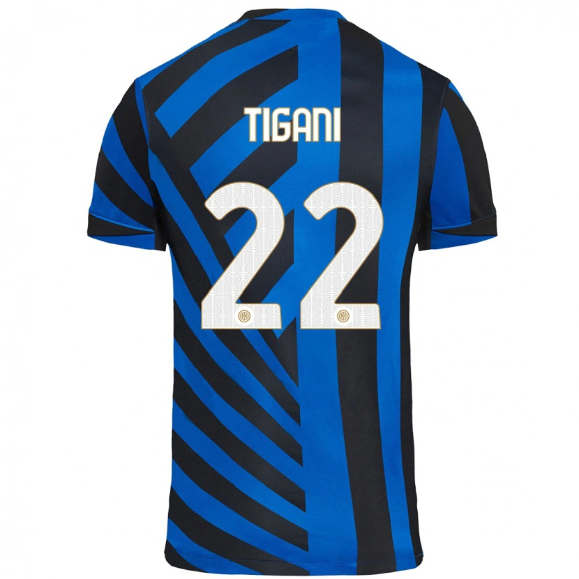 Danxen Kid Edoardo Tigani #22 Blue Black Home Jersey 2024/25 T-Shirt