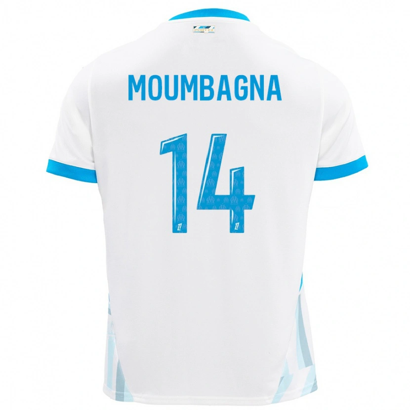 Danxen Kid Faris Moumbagna #14 White Sky Blue Home Jersey 2024/25 T-Shirt