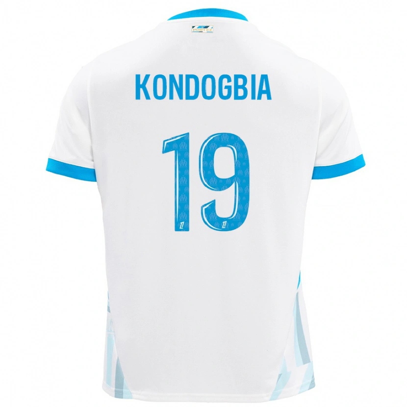 Danxen Kid Geoffrey Kondogbia #19 White Sky Blue Home Jersey 2024/25 T-Shirt