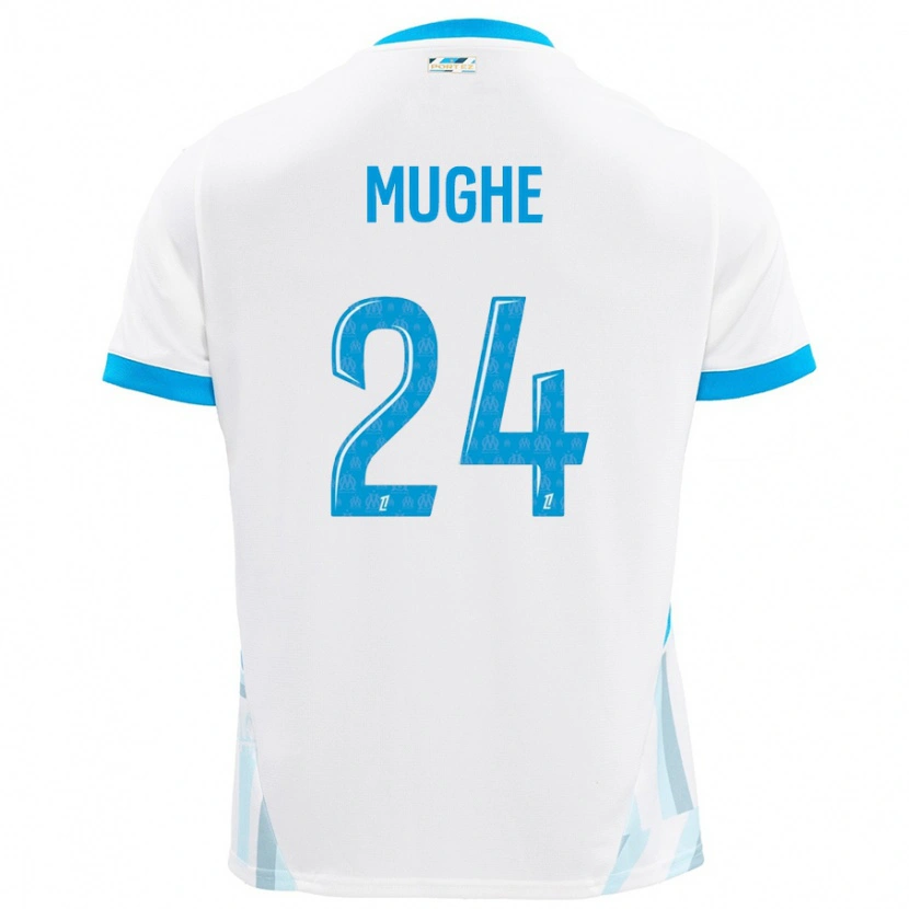 Danxen Kid François Mughe #24 White Sky Blue Home Jersey 2024/25 T-Shirt