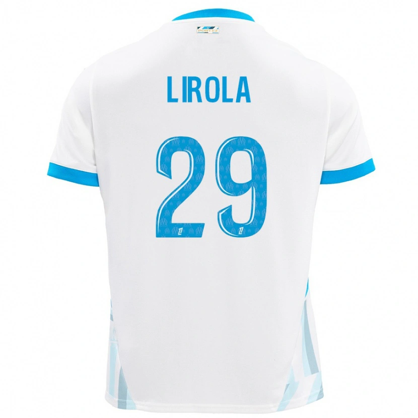 Danxen Kid Pol Lirola #29 White Sky Blue Home Jersey 2024/25 T-Shirt