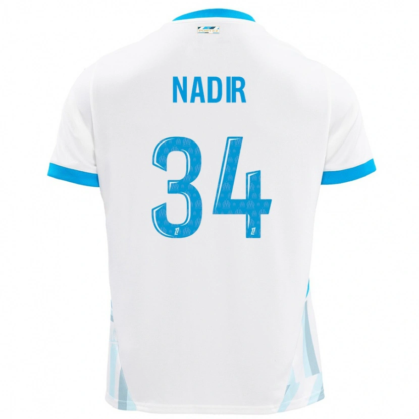 Danxen Kid Bilal Nadir #34 White Sky Blue Home Jersey 2024/25 T-Shirt