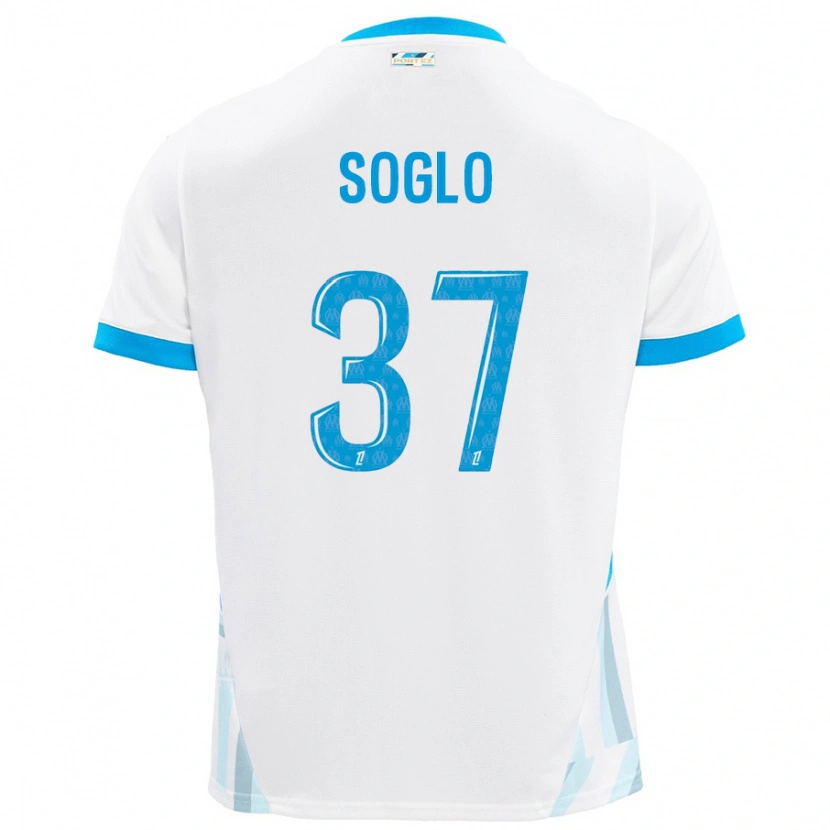 Danxen Kid Emran Soglo #37 White Sky Blue Home Jersey 2024/25 T-Shirt