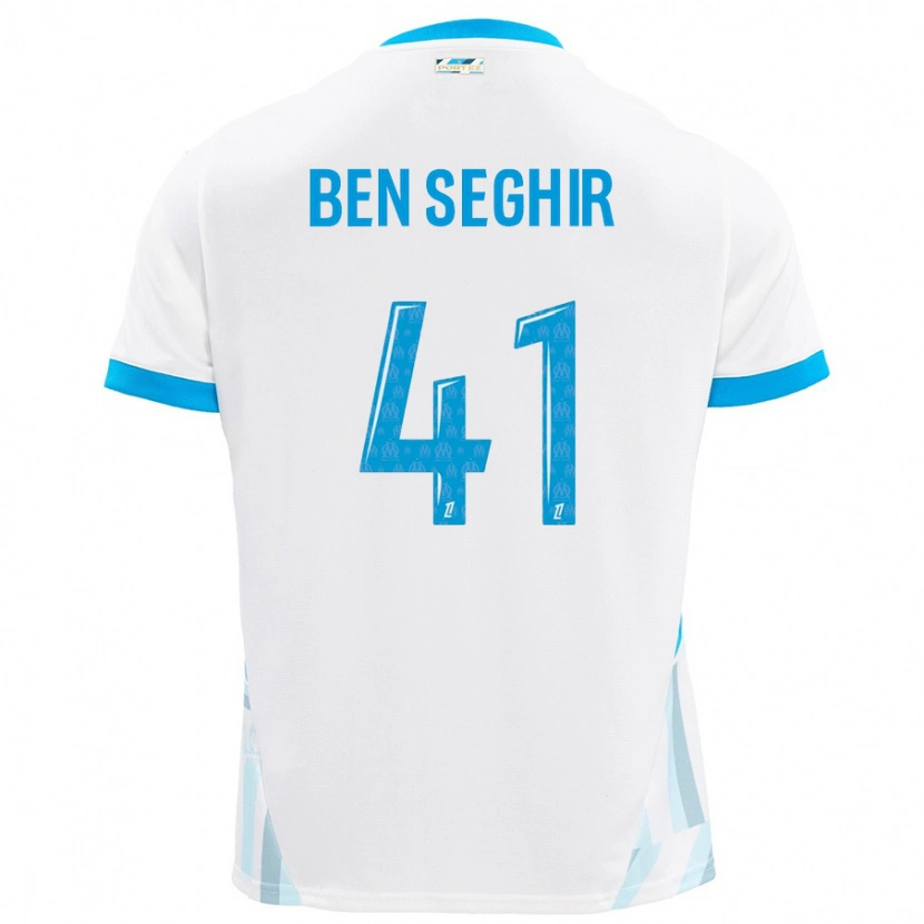 Danxen Kid Salim Ben Seghir #41 White Sky Blue Home Jersey 2024/25 T-Shirt