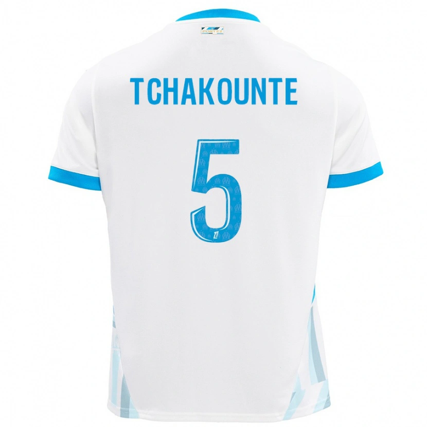 Danxen Kid Annaëlle Tchakounté #5 White Sky Blue Home Jersey 2024/25 T-Shirt