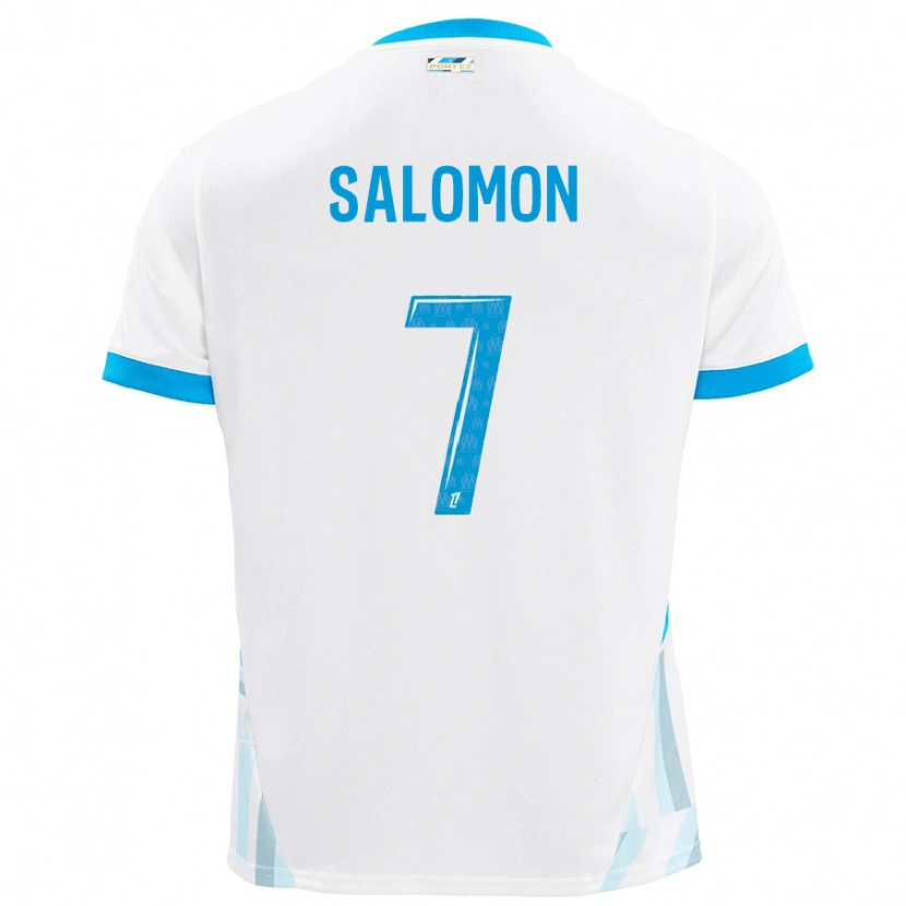 Danxen Kid Maëva Salomon #7 White Sky Blue Home Jersey 2024/25 T-Shirt