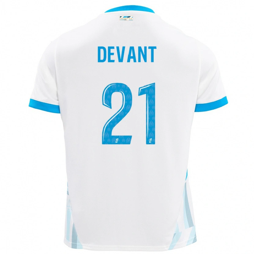 Danxen Kid Caroline Devant #21 White Sky Blue Home Jersey 2024/25 T-Shirt