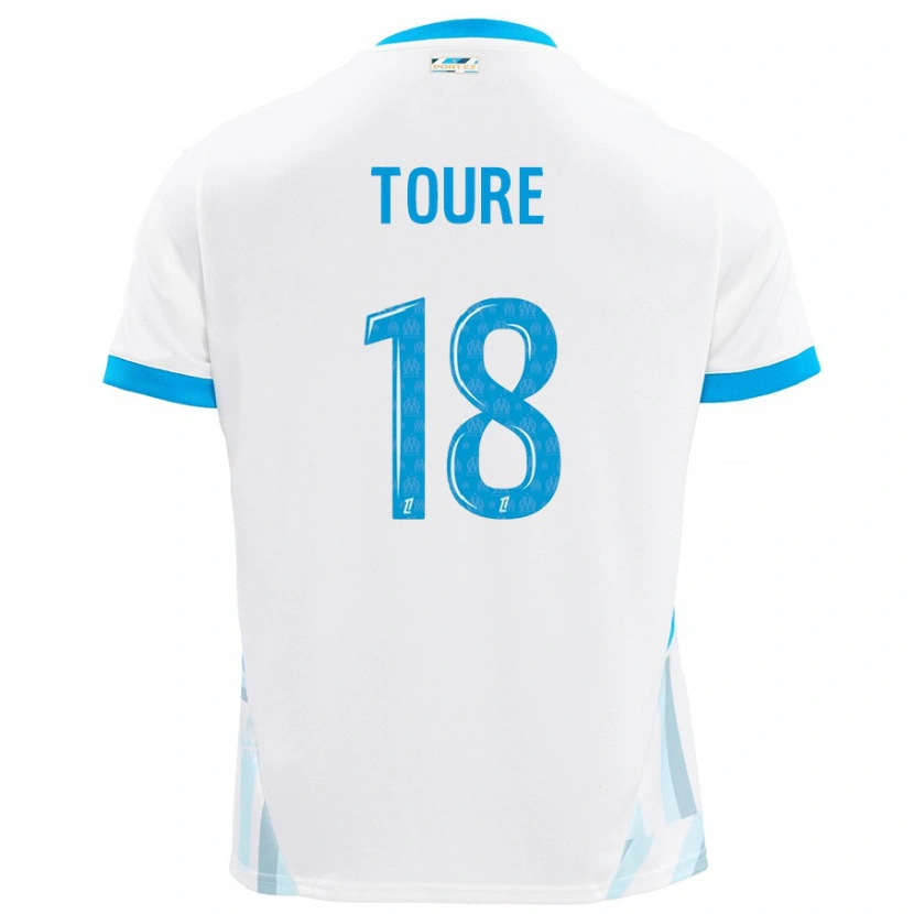 Danxen Kid Isaak Toure #18 White Sky Blue Home Jersey 2024/25 T-Shirt