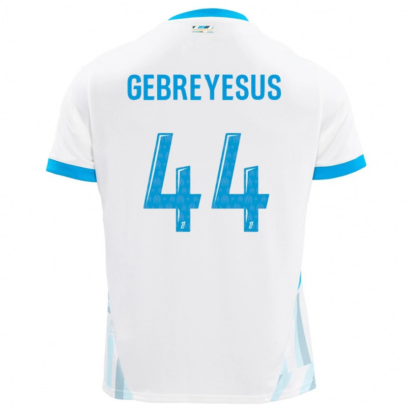 Danxen Kid Esey Gebreyesus #44 White Sky Blue Home Jersey 2024/25 T-Shirt