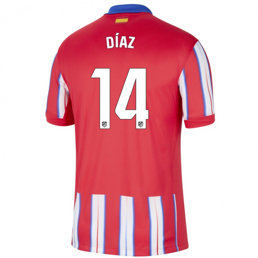 Danxen Kid Javier Díaz #14 Red White Blue Home Jersey 2024/25 T-Shirt