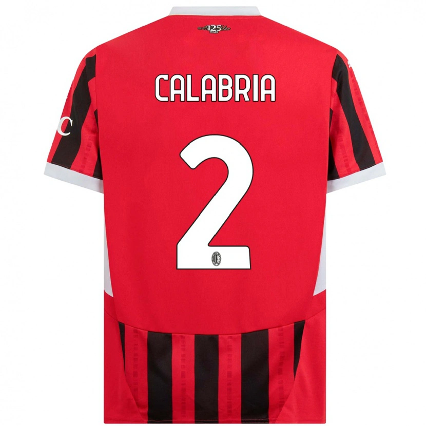 Danxen Kid Davide Calabria #2 Red Black Home Jersey 2024/25 T-Shirt