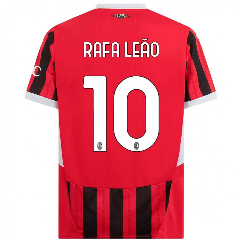 Danxen Kid Rafael Leão #10 Red Black Home Jersey 2024/25 T-Shirt