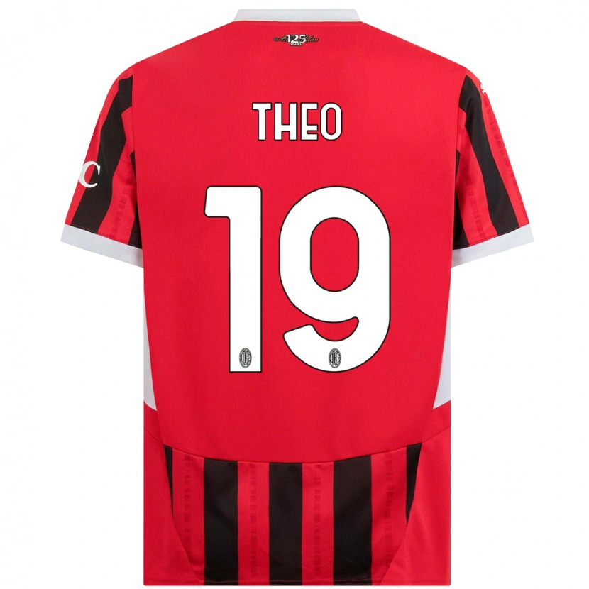 Danxen Kid Theo Hernández #19 Red Black Home Jersey 2024/25 T-Shirt