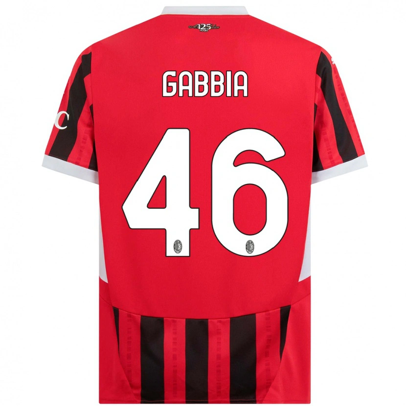 Danxen Kid Matteo Gabbia #46 Red Black Home Jersey 2024/25 T-Shirt