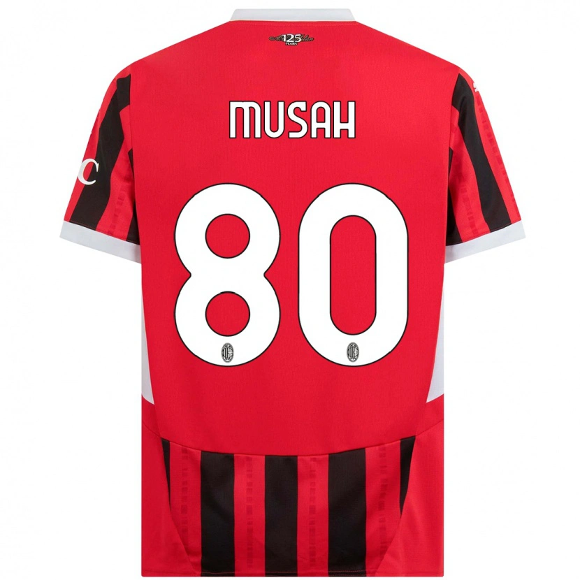 Danxen Kid Yunus Musah #80 Red Black Home Jersey 2024/25 T-Shirt