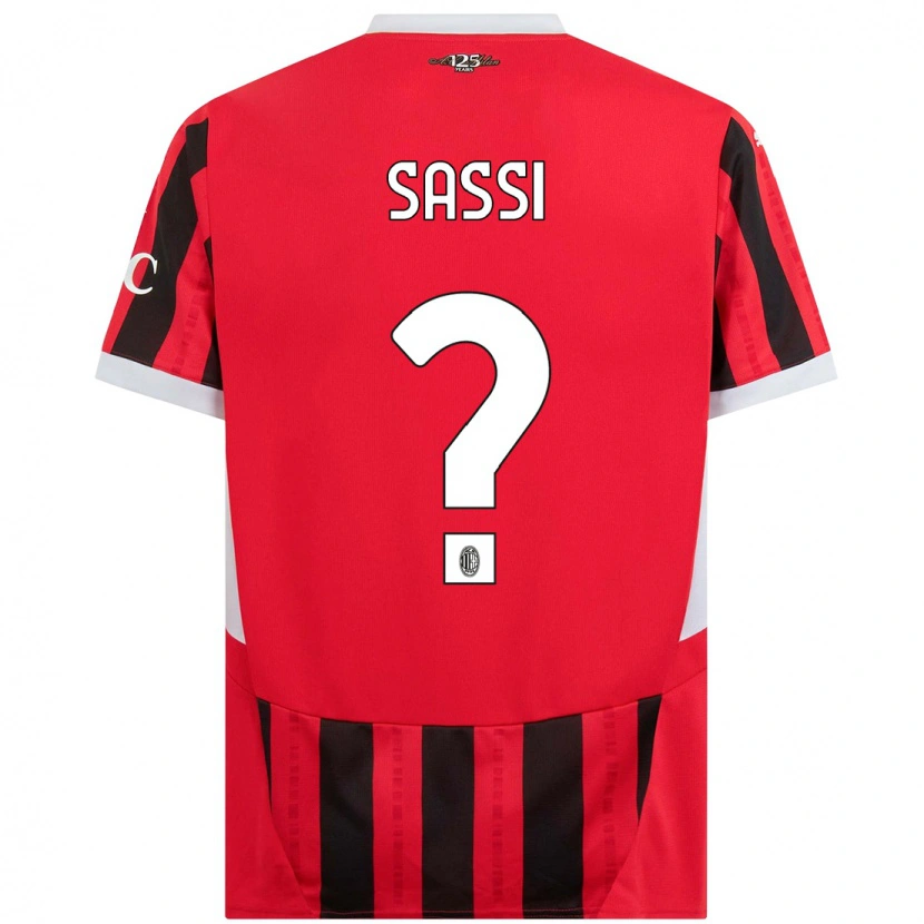 Danxen Kid Simone Sassi #0 Red Black Home Jersey 2024/25 T-Shirt