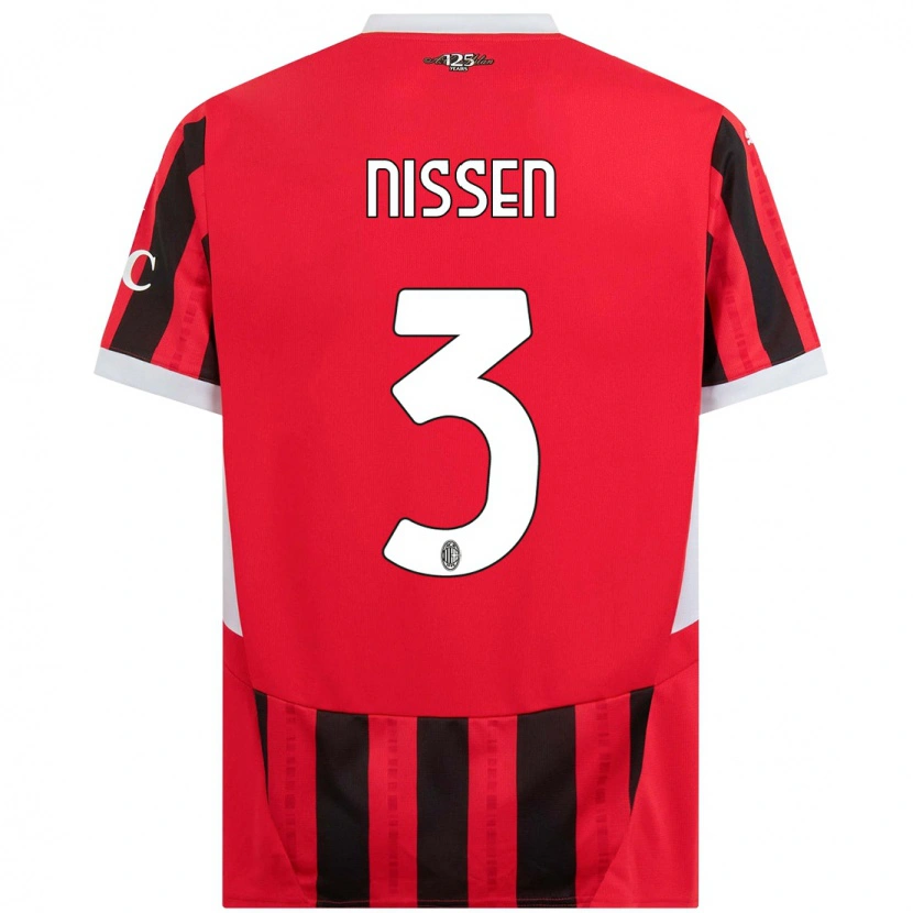 Danxen Kid Fredrik Nissen #3 Red Black Home Jersey 2024/25 T-Shirt