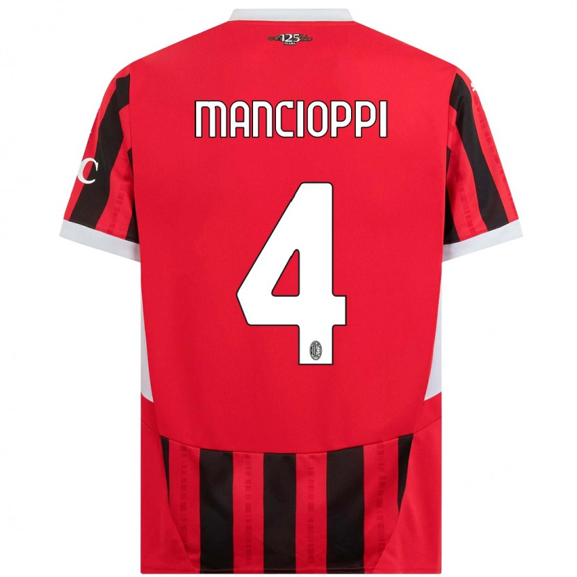 Danxen Kid Tommaso Mancioppi #4 Red Black Home Jersey 2024/25 T-Shirt