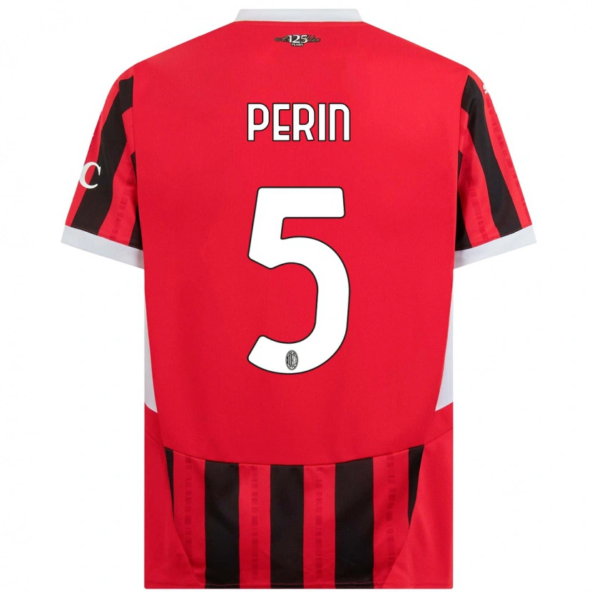 Danxen Kid Ernesto Perin #5 Red Black Home Jersey 2024/25 T-Shirt