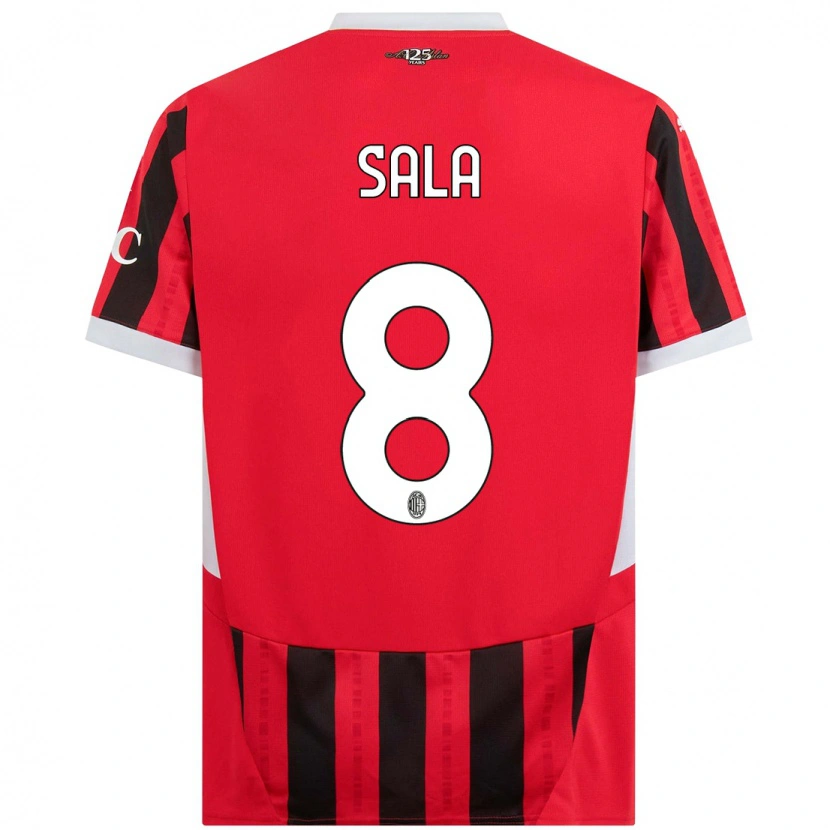 Danxen Kid Emanuele Sala #8 Red Black Home Jersey 2024/25 T-Shirt