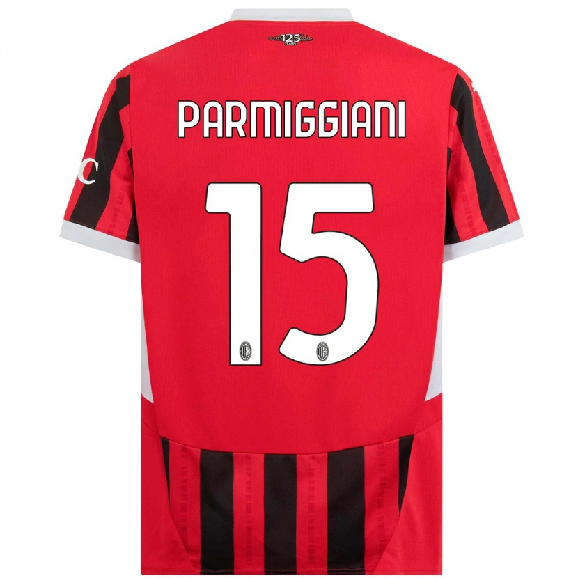 Danxen Kid Pietro Parmiggiani #15 Red Black Home Jersey 2024/25 T-Shirt