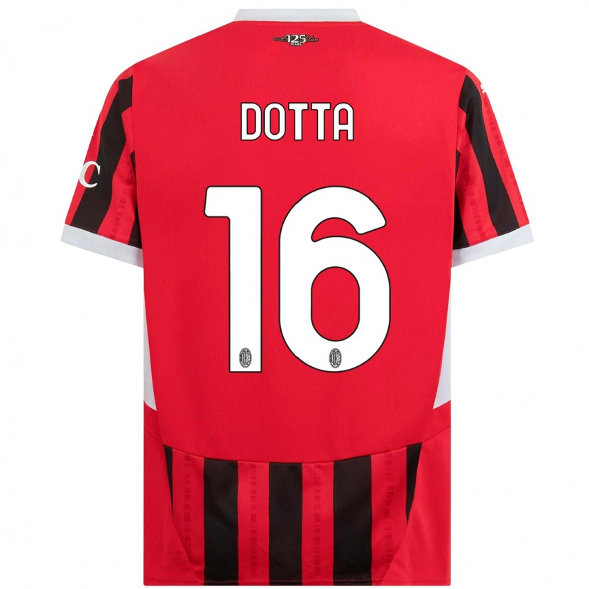 Danxen Kid Cristiano Dotta #16 Red Black Home Jersey 2024/25 T-Shirt