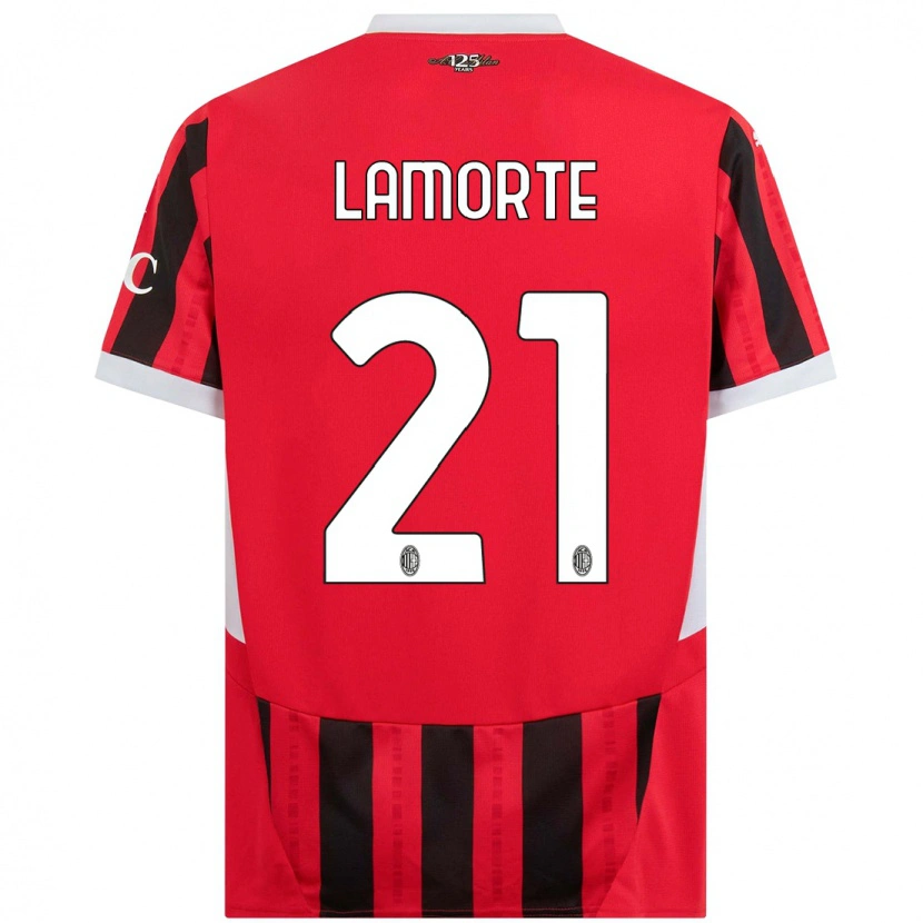 Danxen Kid Alessandro Lamorte #21 Red Black Home Jersey 2024/25 T-Shirt